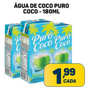 Dom Atacadista Água de Coco Puro Coco 180ml oferta