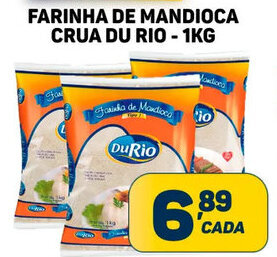 Dom Atacadista Farinha de Mandioca Crua Du Rio 1kg oferta