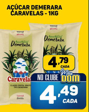 Dom Atacadista Açúcar Demerara Caravelas 1kg oferta