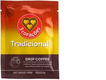 Super Nosso Café em pó drip 3 corações tradicional 110g oferta