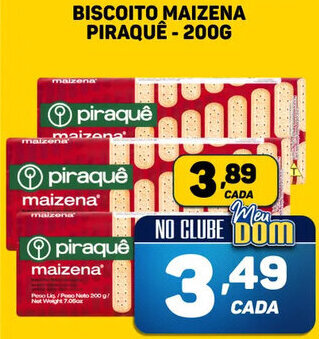 Dom Atacadista Biscoito Maizena Piraquê 200g oferta