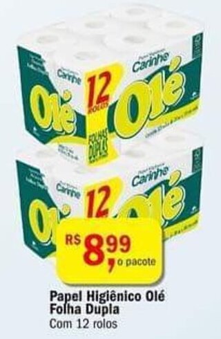 Ultrabox Papel Higiênico Olé Folha Dupla com 12 rolos oferta