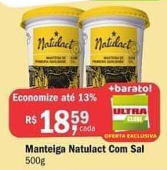 Ultrabox Manteiga Natulact Com Sal 500g oferta