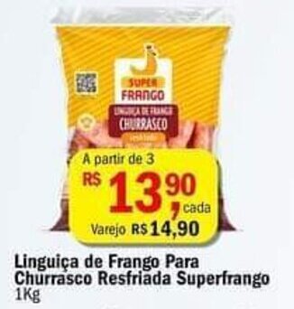 Ultrabox Linguiça de Frango Para Churrasco Resfriada Superfrango 1kg oferta
