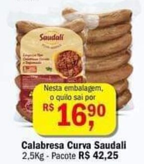 Calabresa Curva Saudali 1kg