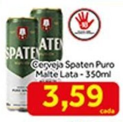Shibata Supermercados Cerveja Spaten Puro Malte lata 350ml oferta
