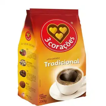Extrabom Supermercados Café 3 corações tradicional almofada 250g oferta