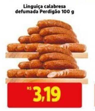 Extra Supermercado Linguiça calabresa Defumada Perdigão 100g oferta