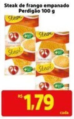 Extra Supermercado Steak de frango empanado Perdigão 100g oferta