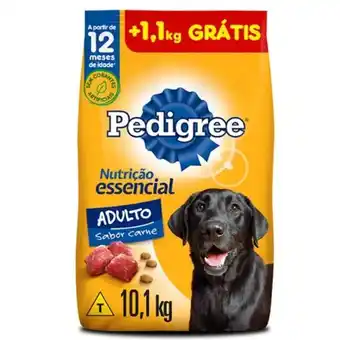Ração para cães adultos nutrição essencial pedigree 10,1kg pacote promocional