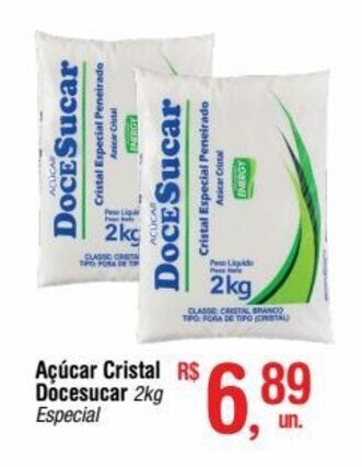 Fort Atacadista Açúcar Cristal Docesucar 2kg oferta
