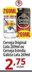 Cerveja original lata ou cerveja estrella galicia
