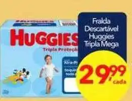 Fralda descartável huggies tripla mega