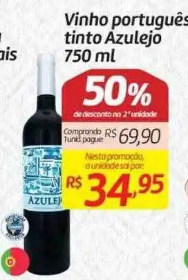 Comper Vinho português tinto azulejo 50% de desconto na 2a unidade oferta