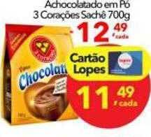 Achocolatado em pó 3 corações sachê