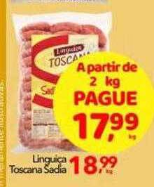 Lopes Supermercados Linguiça toscana sadia oferta