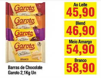 Barras de Chocolate Garoto 2.1kg Ao Leite
