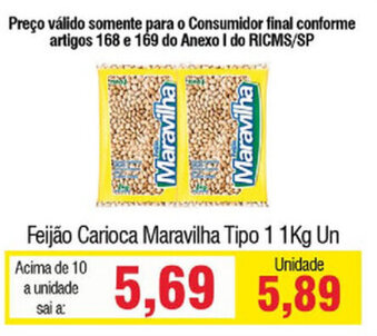 Feijao Carioca Maravilha Tipo 1 1kg