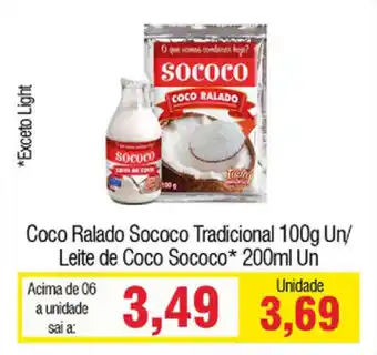 Spani Atacadista coco ralado Sococo Tradicional 100g / Leite de Coco Sococo 200ml oferta