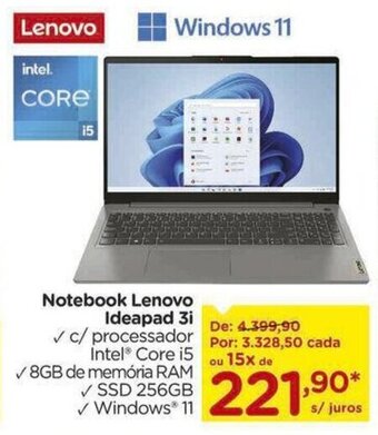 Carrefour Notebook Lenovo Ideapad 3i oferta
