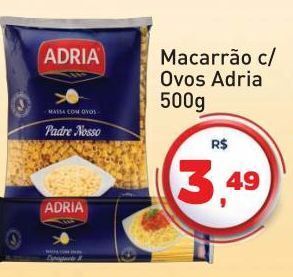Tonin Superatacado Macarrão c/ ovos adria 500g oferta