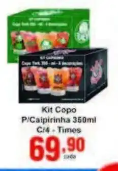 Rossi Supermercado Kit Copo p/ Caipirinha 350ml c/4 Times oferta