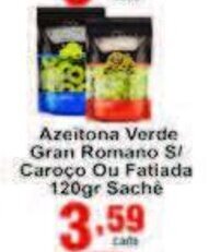 Rossi Supermercado Azeitona Verde Gran Romano s/ Caroco ou Fatiada 120g sache oferta