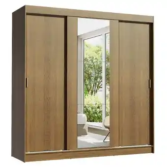 Pão de Açúcar Guarda-roupa casal madesa reno 3 portas de correr com espelho - rustic oferta