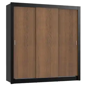 Pão de Açúcar Guarda roupa casal madesa mônaco 3 portas de correr - preto/rustic oferta