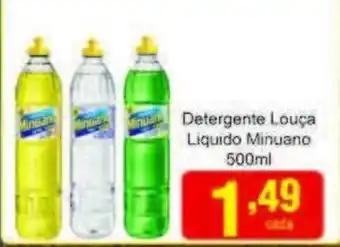 Rossi Supermercado Detergente Louca Liquido Minuano 500ml oferta