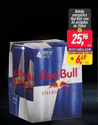 Frangolândia Bebida Energetica Red Bull com 04 unidades de 250ml oferta