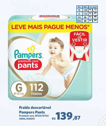 Sam's Club Fralda Descartável Pampers Pants oferta