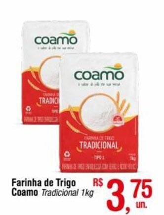 Fort Atacadista Farinha de Trigo Coamo 1kg oferta