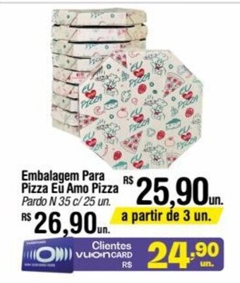 Fort Atacadista Embalagem para Pizza Eu Amo Pizza oferta