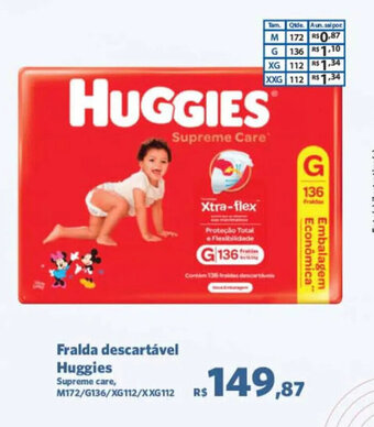 Sam's Club Fralda descartável Huggies oferta