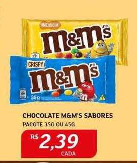 Chocolate m&m's sabores