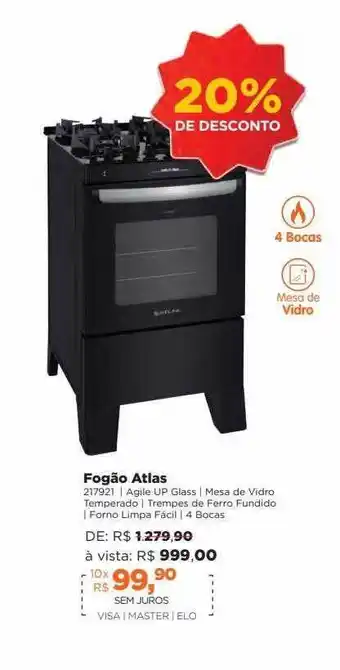 Lojas TaQi Fogão atlas oferta
