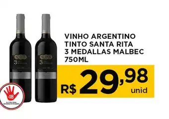 Carone Vinho argentino tinto santa rita 3 medallas malbec oferta