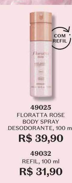 O Boticário Floratta rose body spray desodorante oferta