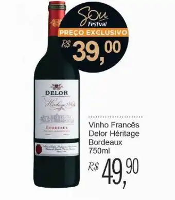 Festval Vinho francês delor héritage bordeaux oferta
