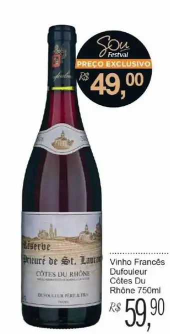 Festval Vinho francês dufouleur côtes du rhône oferta