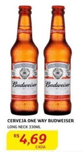 Assaí Atacadista Cerveja One Way Budweiser 330ml oferta