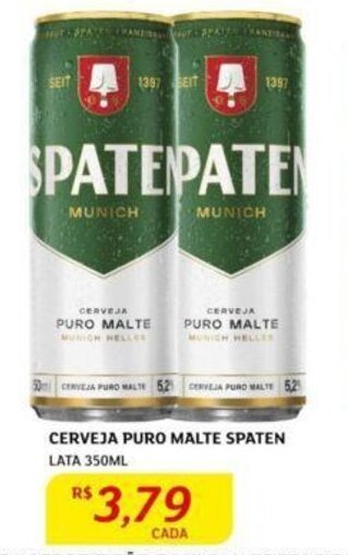 Assaí Atacadista Cerveja Puro Malte Spaten 350ml oferta
