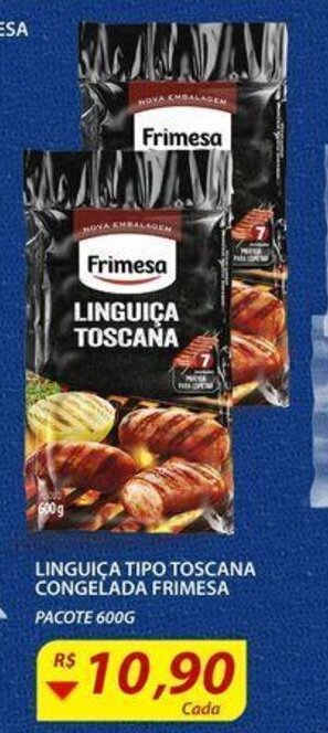 Assaí Atacadista Linguiça Tipo Toscana congelada Frimesa 600g oferta