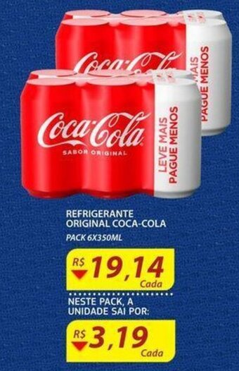 Assaí Atacadista Refrigerante original Coca Cola 6x350ml oferta