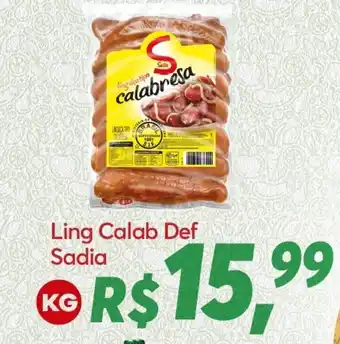 DB Supermercados Ling Calab Def Sadia 1kg oferta