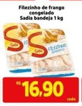 Extra Supermercado Filezinho de Frango Congelado Sadia bandeja 1kg oferta