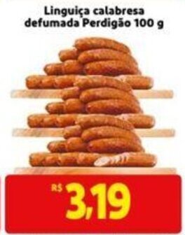 Extra Supermercado Linguiça calabresa Defumada Perdigão 100g oferta