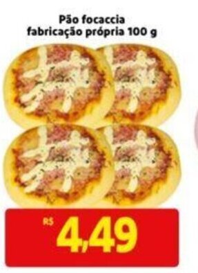 Extra Supermercado Pão Focaccia Fabricação Própria 100g oferta