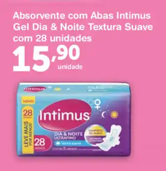 Roldão Absorvente com Abas Intimus Gel Dia & Noite Textura Suave com 28 unidades oferta
